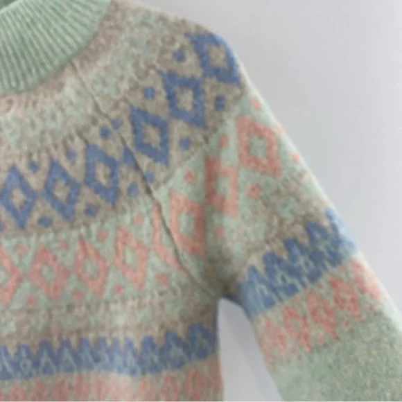 Ricki's Mock Neck Fair Isle Pull Over Sweater‎ Size Medium - Picture 5 of 16